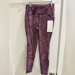 Lululemon Pink and Black Patterned Leggings New with tags.